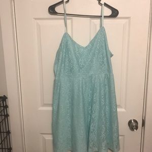 Mint Eyelet Skater Dress